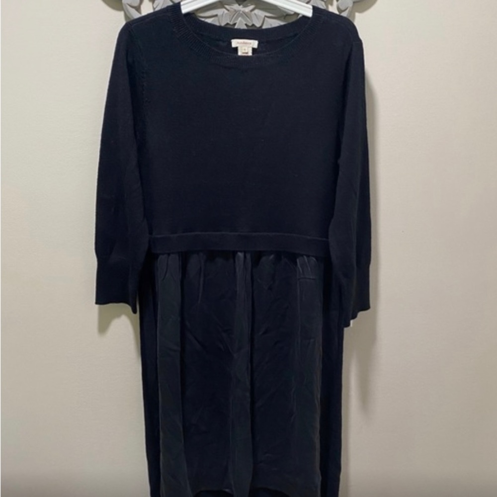 Sundance Silk & Wool Black Sweater Dress comfortable loose oversized